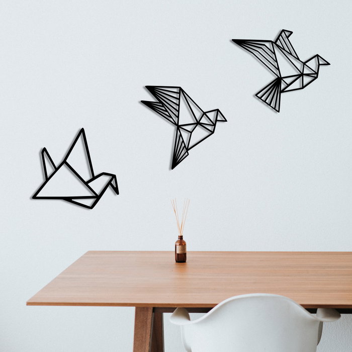 Wallity Origami Escultura de Pared de Metal Negra Wallity Origami Escultura de Pared de Metal Negra